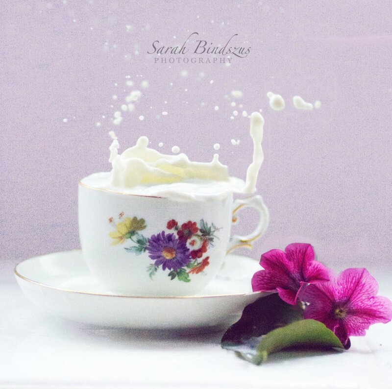 Tea Cup with Milk Splash