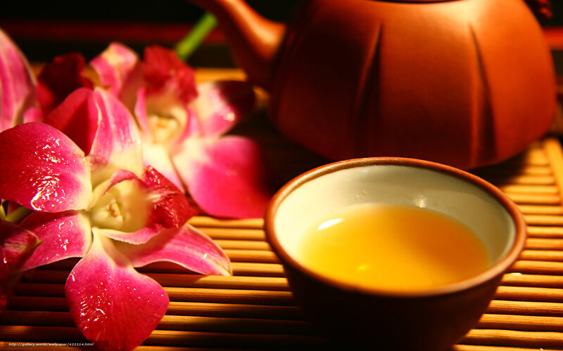 Tea Cup with Orchid