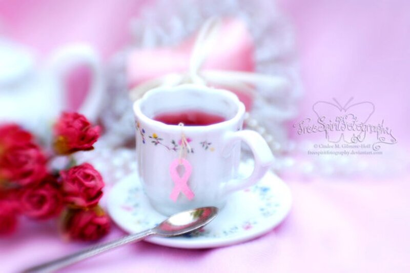 Tea Cup with Pink Ribbon