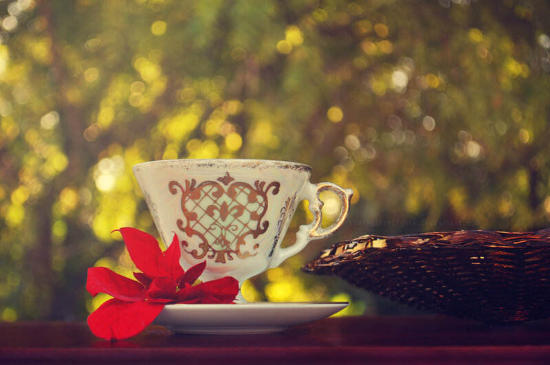Tea Cup with Red Flower