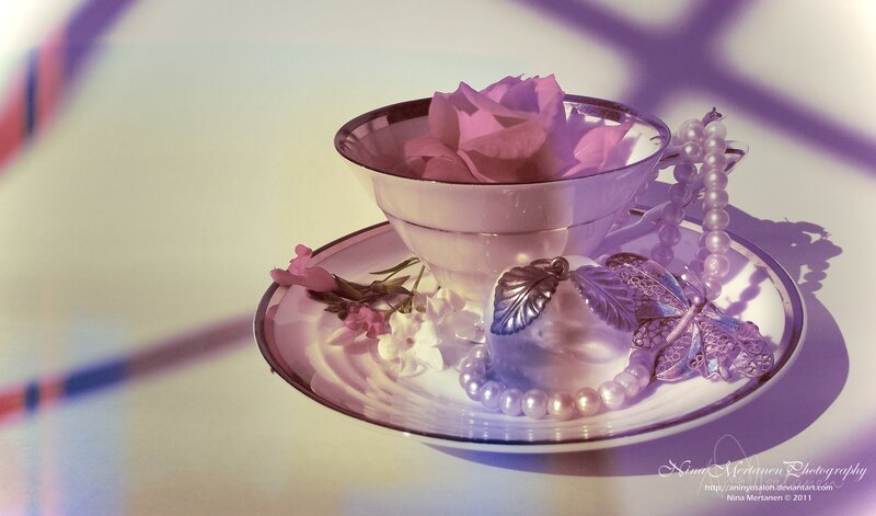 Tea Cup with Rose — Purple, Serene