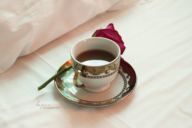 Tea Cup with Rose — White, Serene