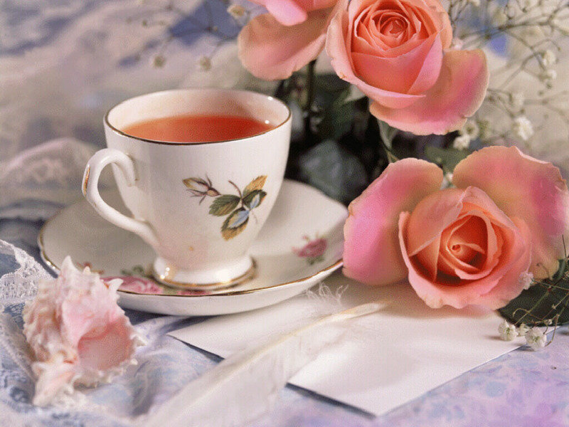 Tea Cup with Roses — Pink