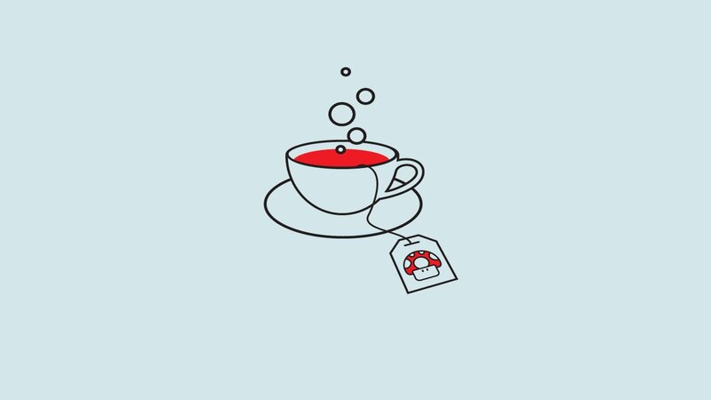 Tea Cup with Tea Bag — Light Blue