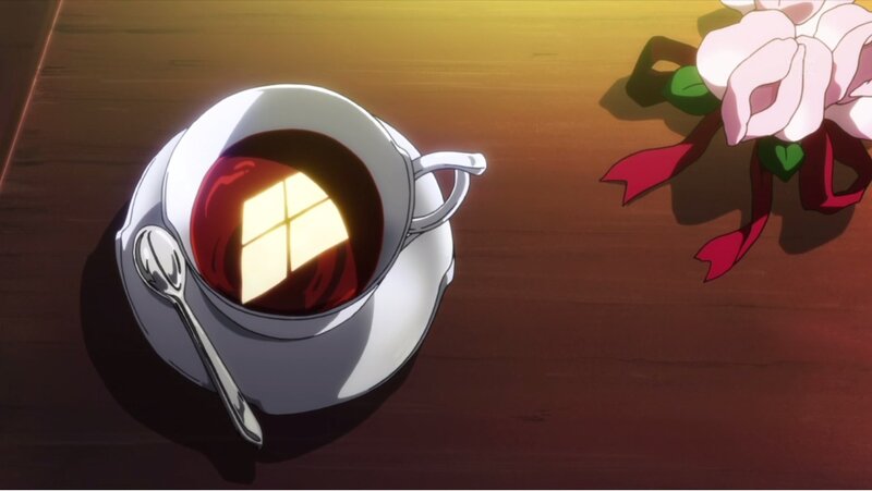 tea cup with window reflection