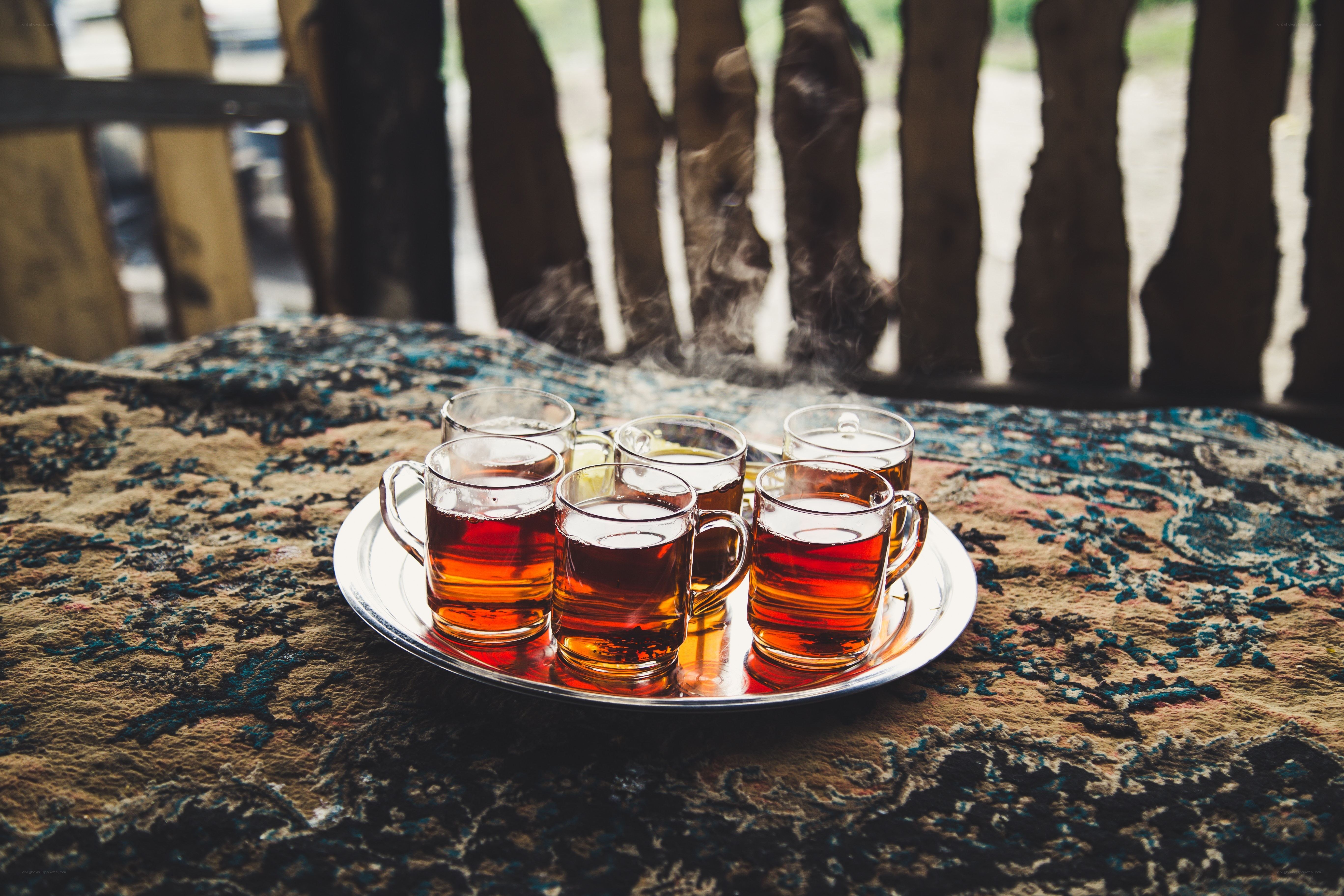 Tea cups on a tray