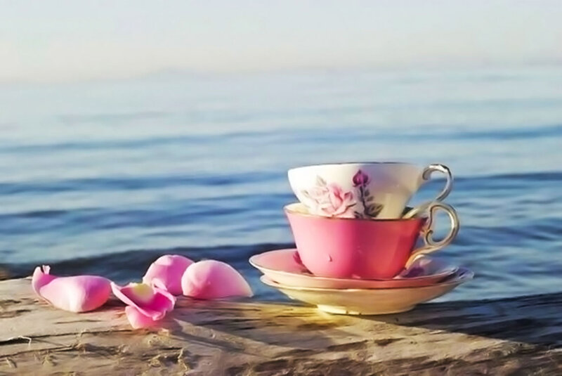 Tea Cups on Wooden Surface