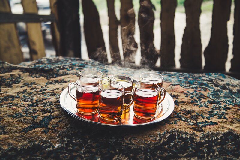 Tea Glasses on Tray