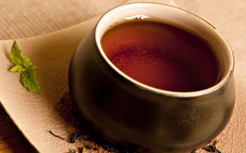 tea in a ceramic cup