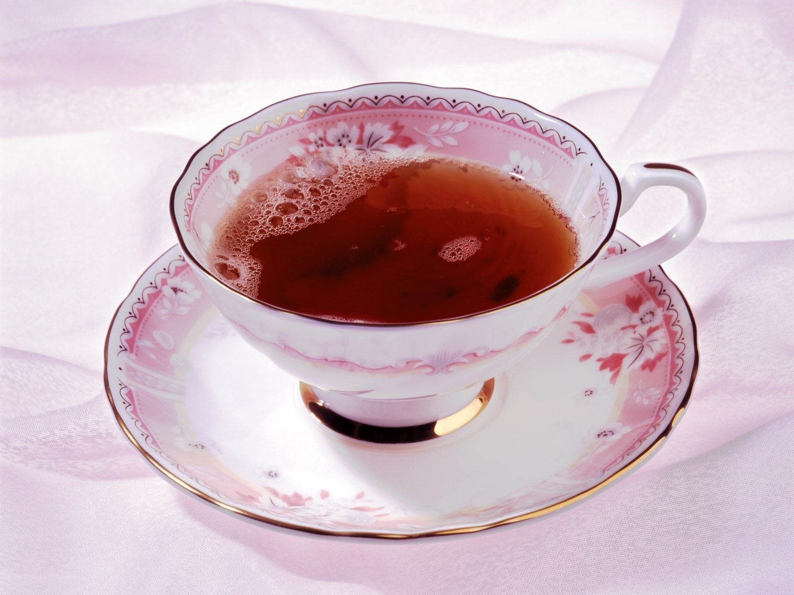 tea in a floral cup
