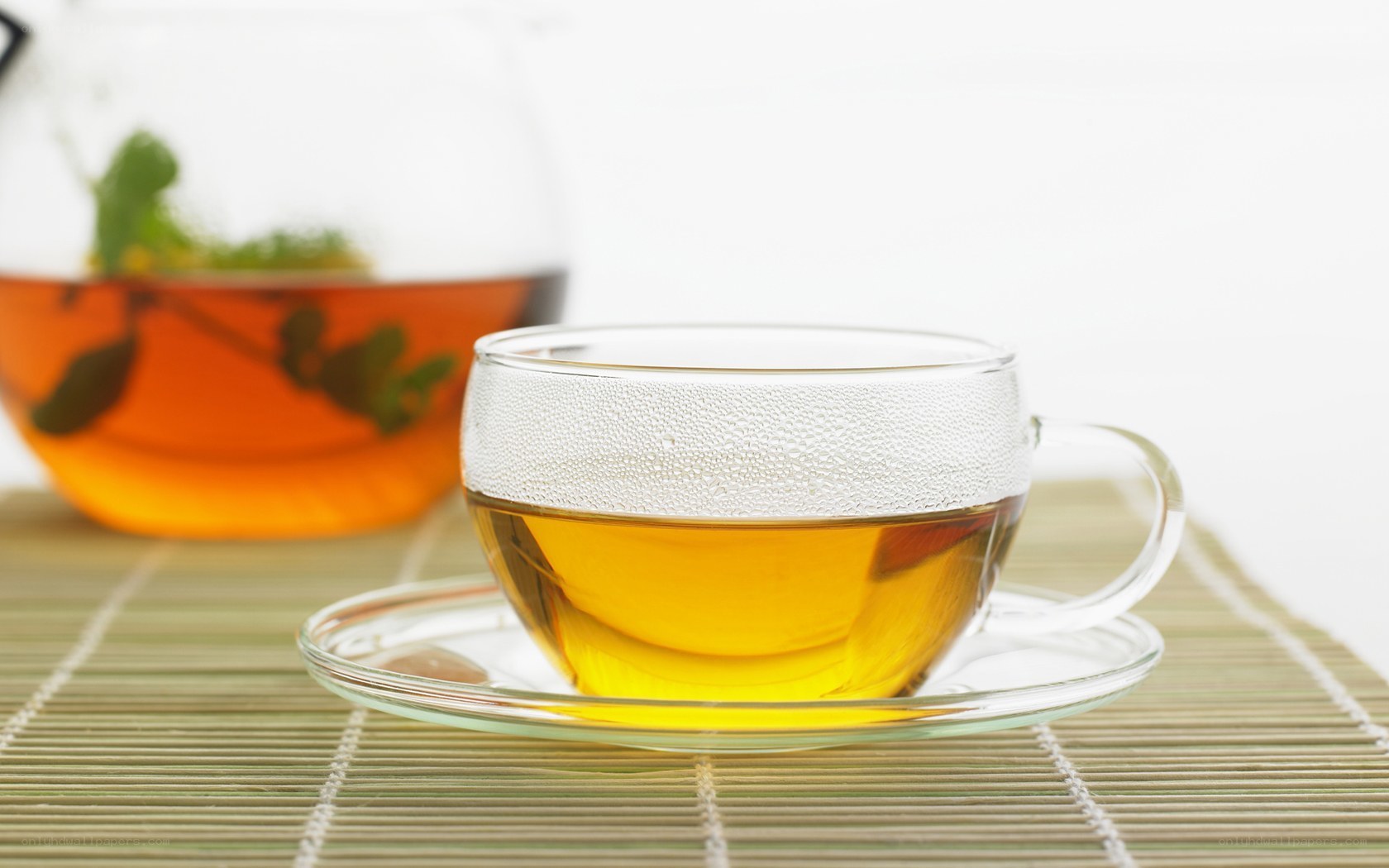 Tea in a glass cup
