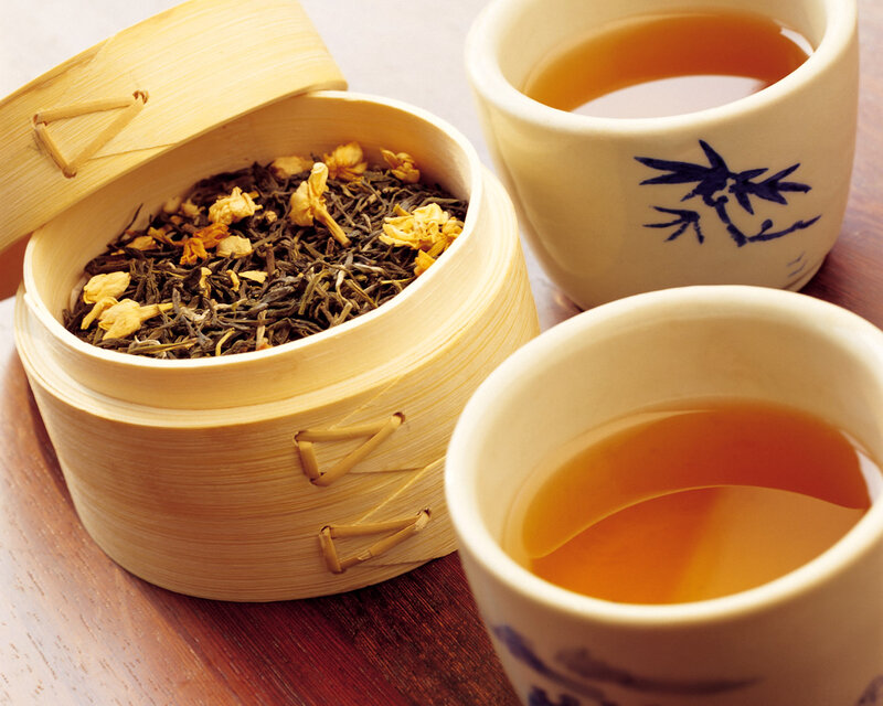 Tea in Bamboo Container
