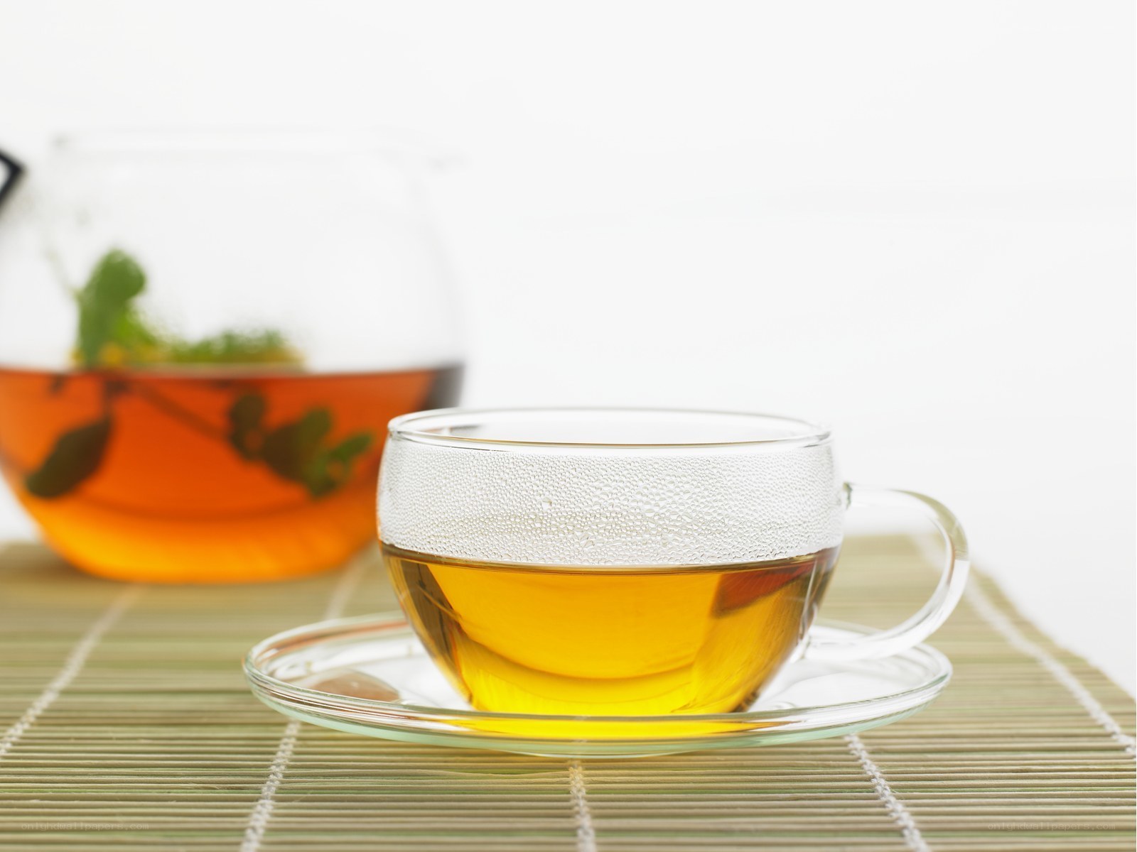 Tea in glass cup