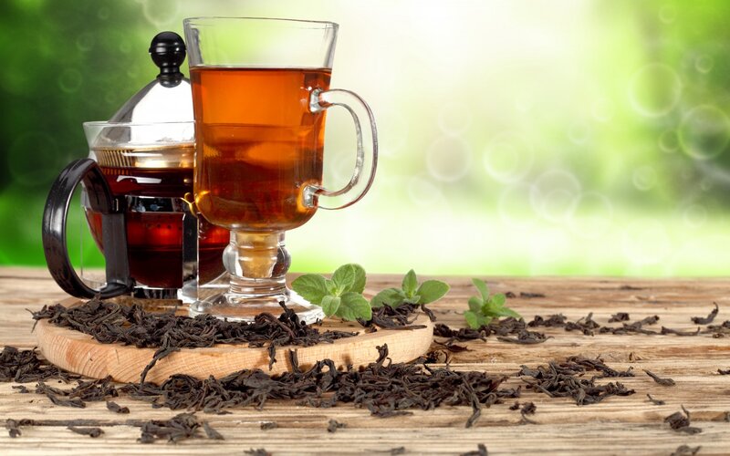 Tea in Glass Cup — Green