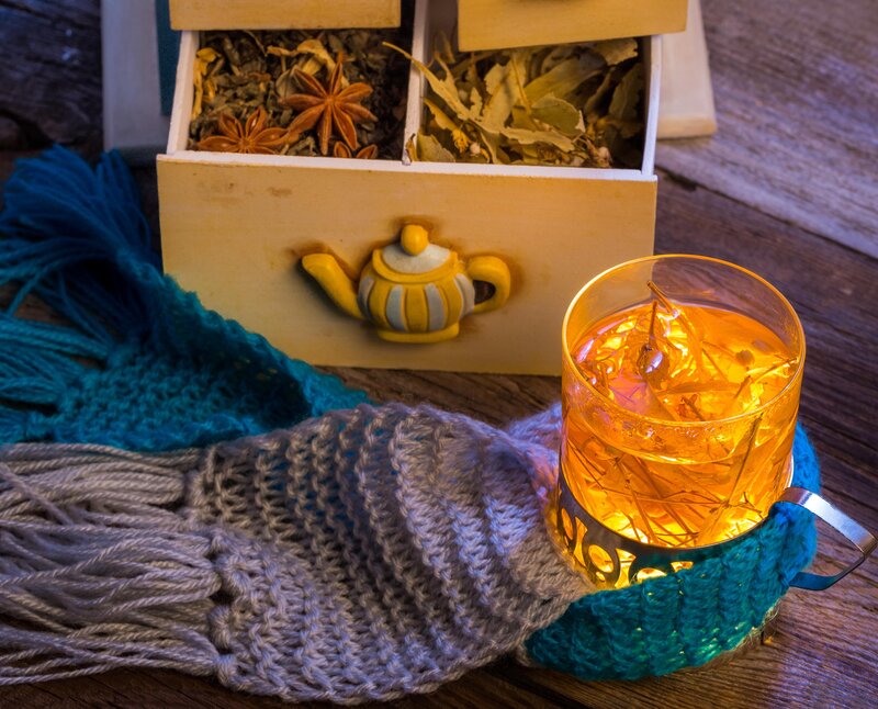 Tea in Glass Cup — Orange, Cozy