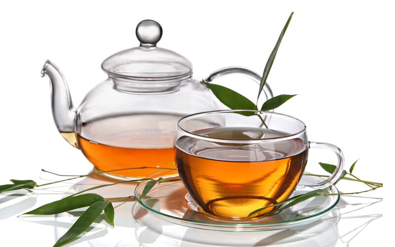 Tea in Glass Cup — White