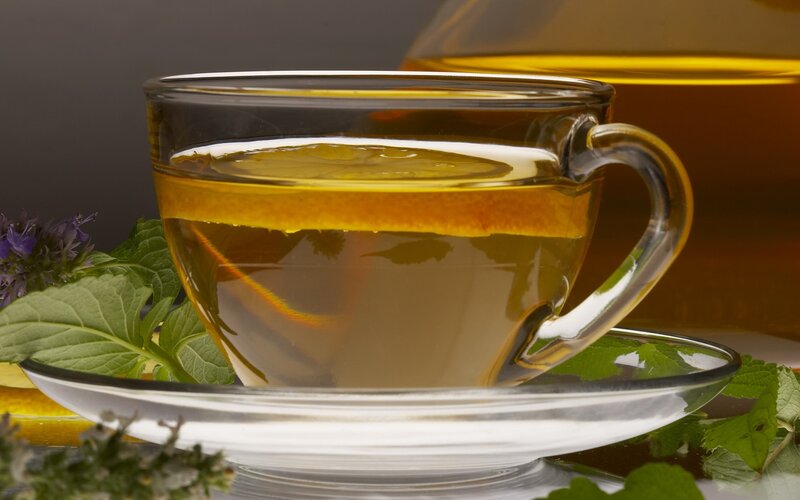 Tea in Glass Cup — Yellow