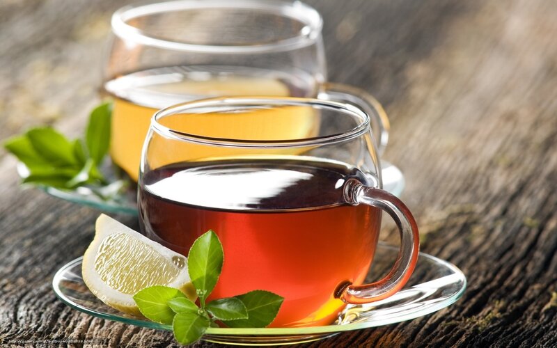 Tea in Glass Cups — Brown