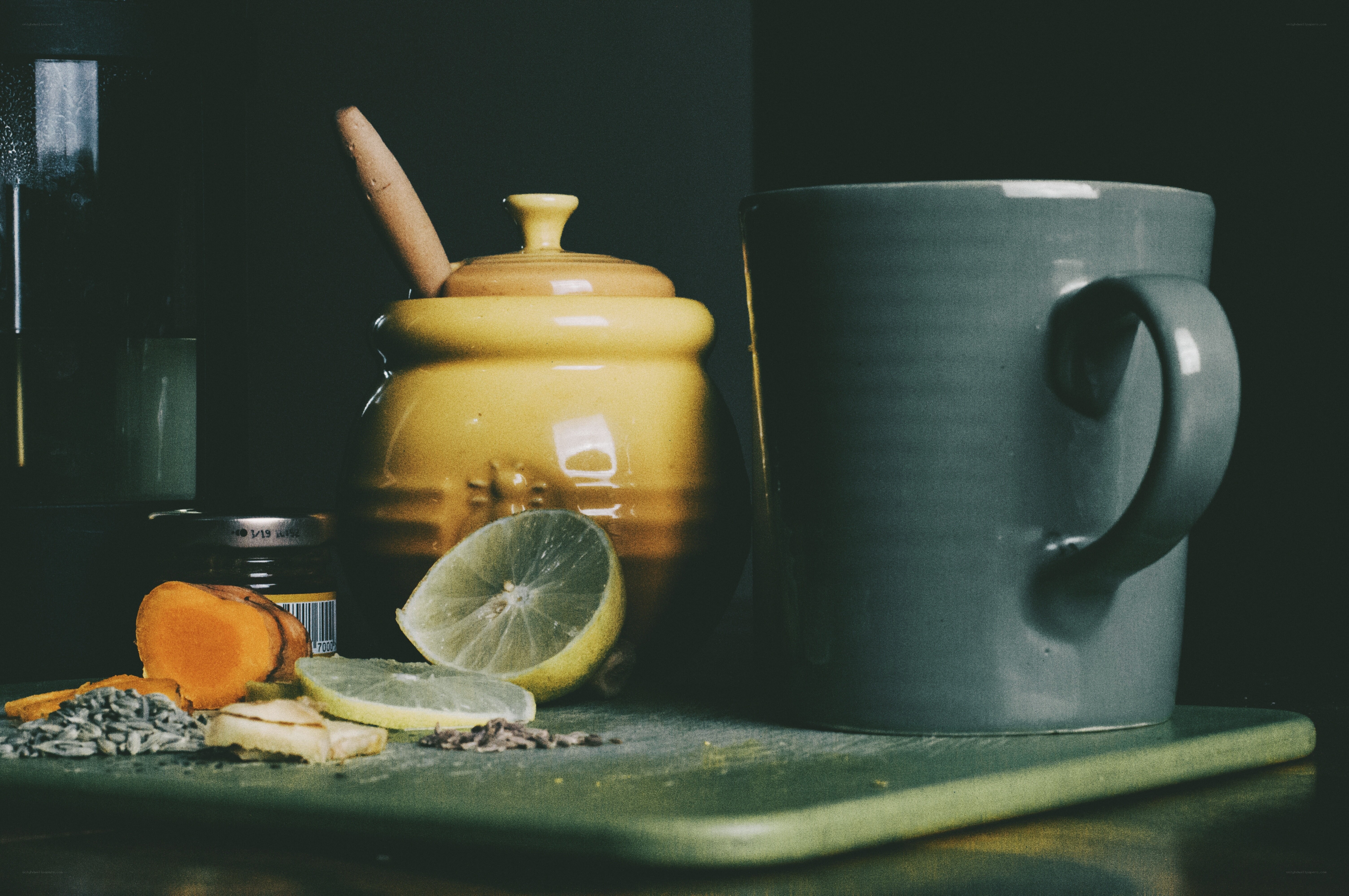 tea ingredients on a cutting board