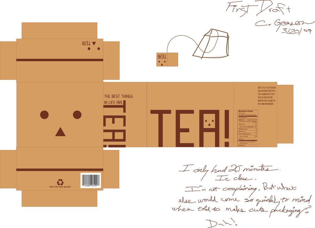 Tea packaging design mockup