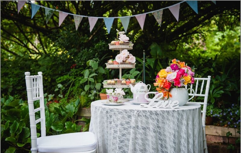 Tea Party Setup — White, Festive