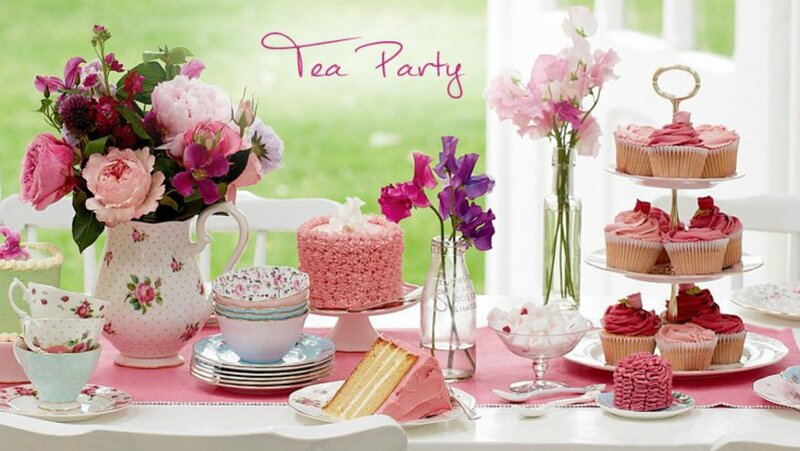 Tea Party Table Setting — Pink, Elegant