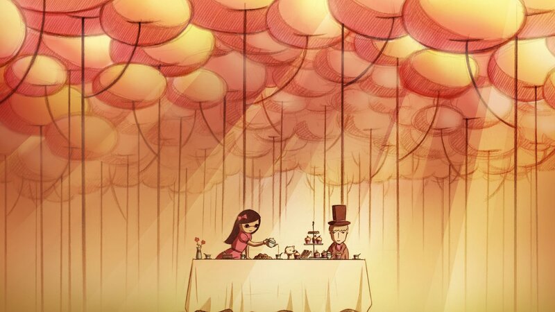 Tea party under lanterns