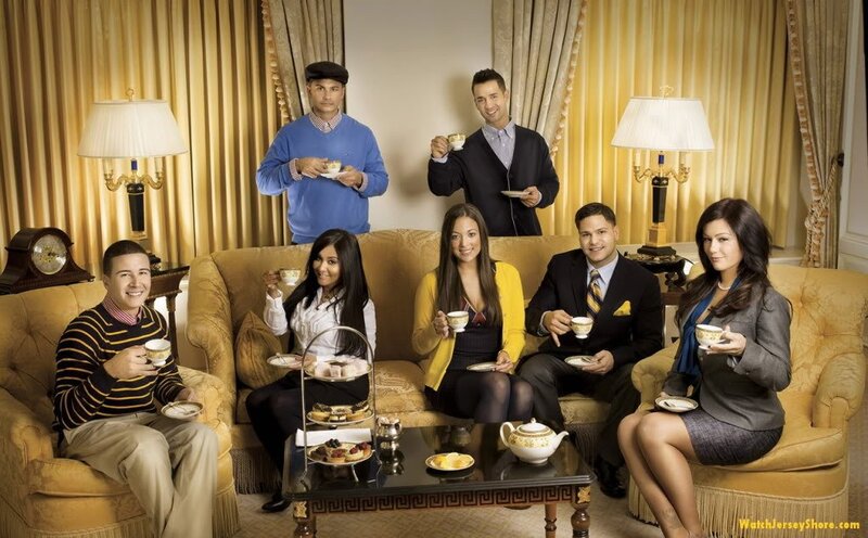 Tea party with cast