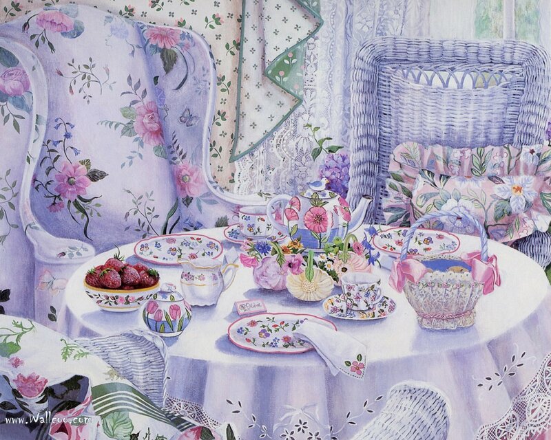 Tea party with floral decor