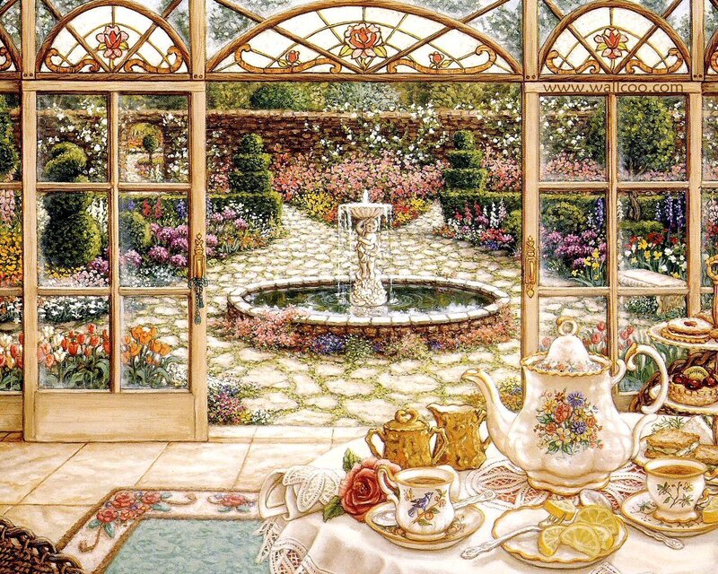 Tea Set in Conservatory