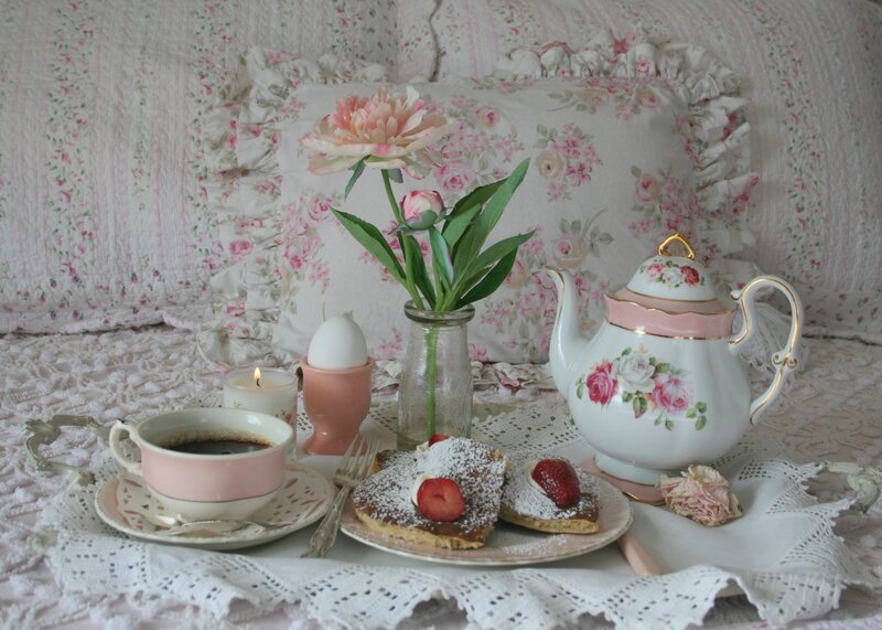 Tea Set on Bed