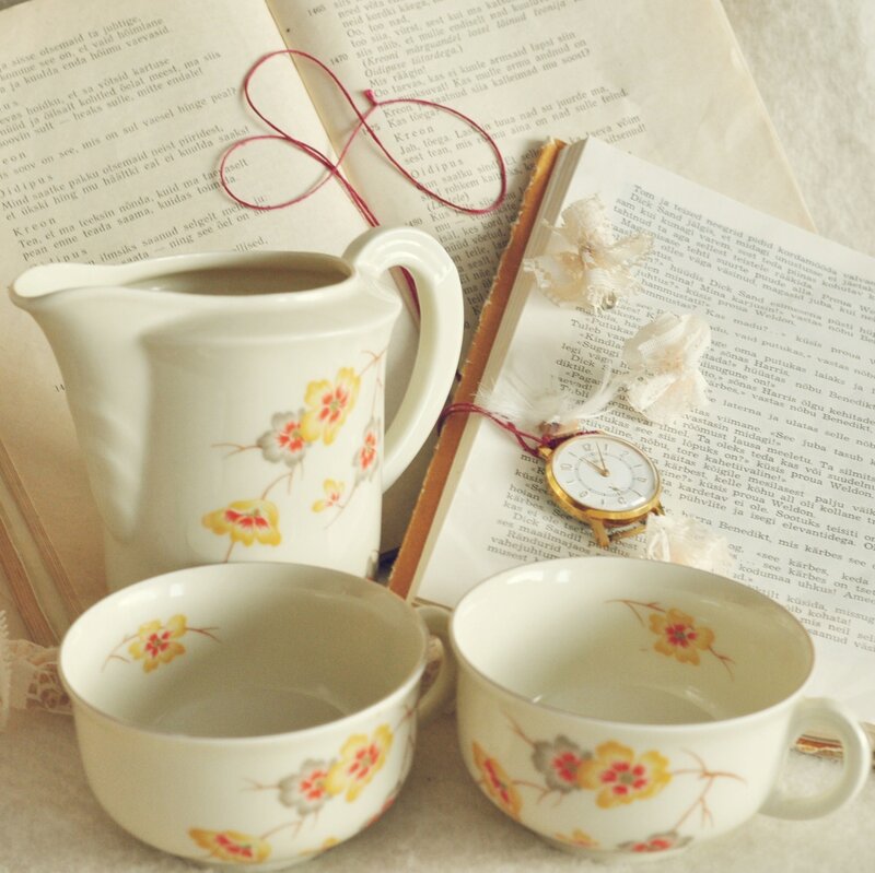 Tea Set on Book