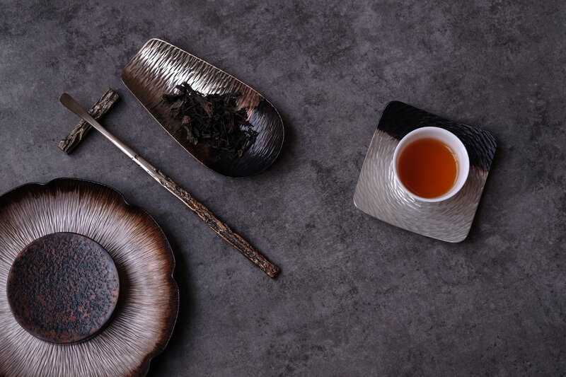Tea Set on Dark Surface