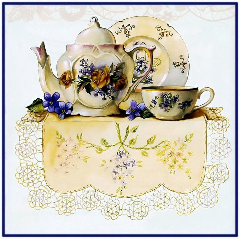 Tea Set on Doily