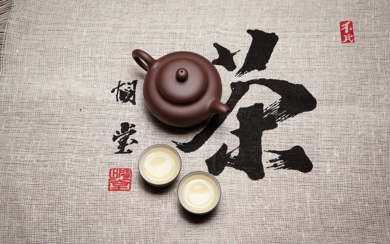 Tea Set on Fabric