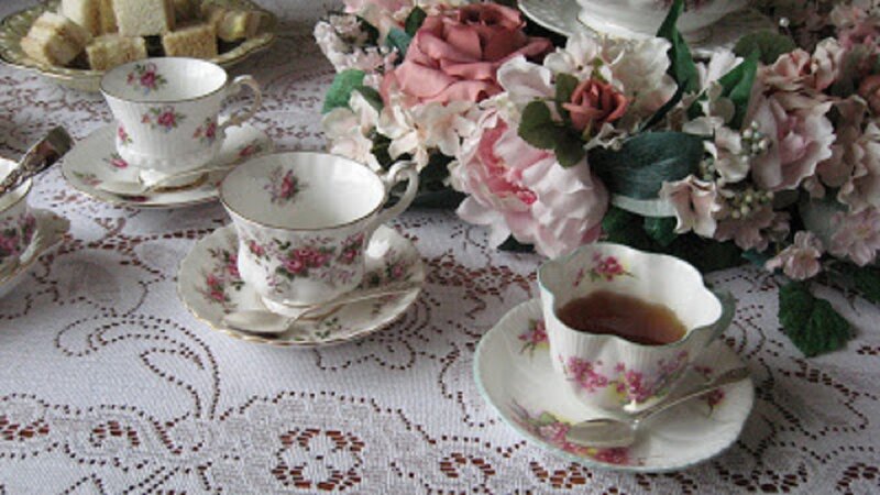 Tea Set on Lace Table