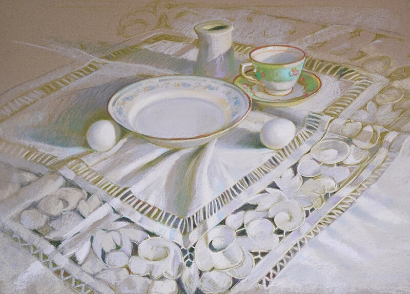 Tea Set on Lace Tablecloth