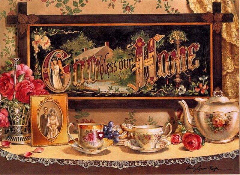 Tea Set on Shelf