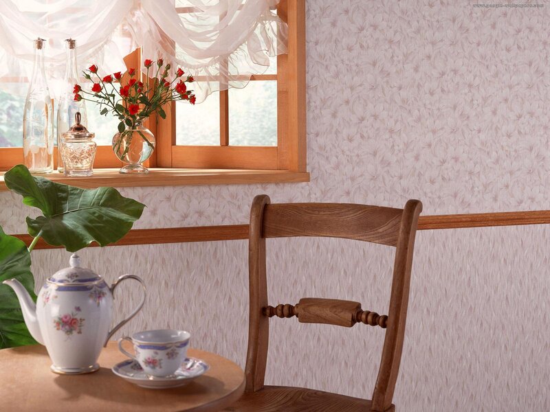 Tea Set on Table — Brown