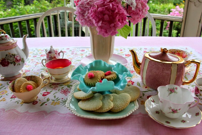 Tea Set on Table — Pink, Serene, Afternoon
