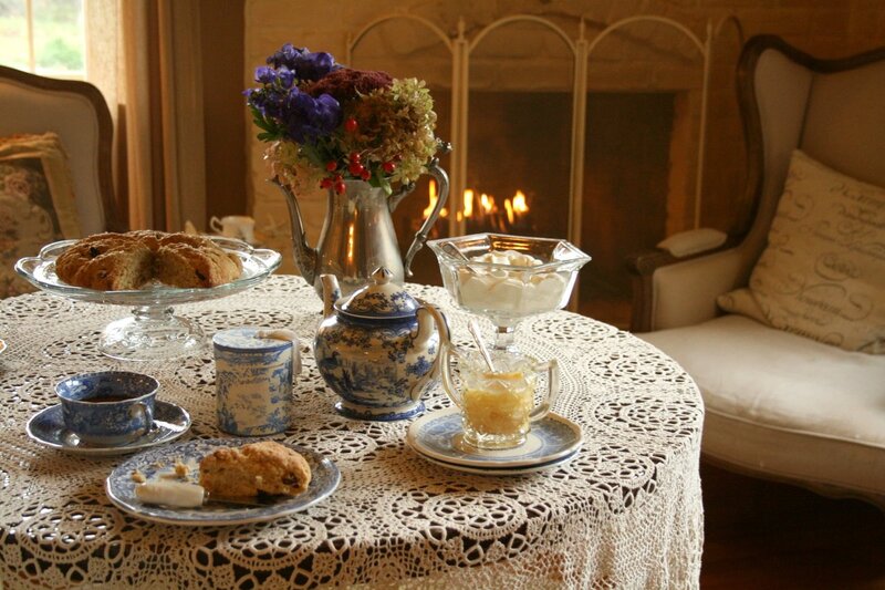 Tea Set on Table — White, Cozy
