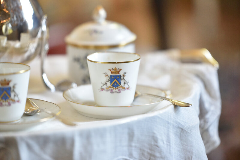 Tea Set on Table — White, Serene, Photograph, Teacup