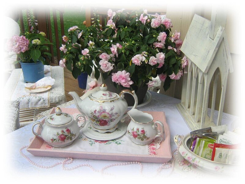 Tea Set on Tray — Pink