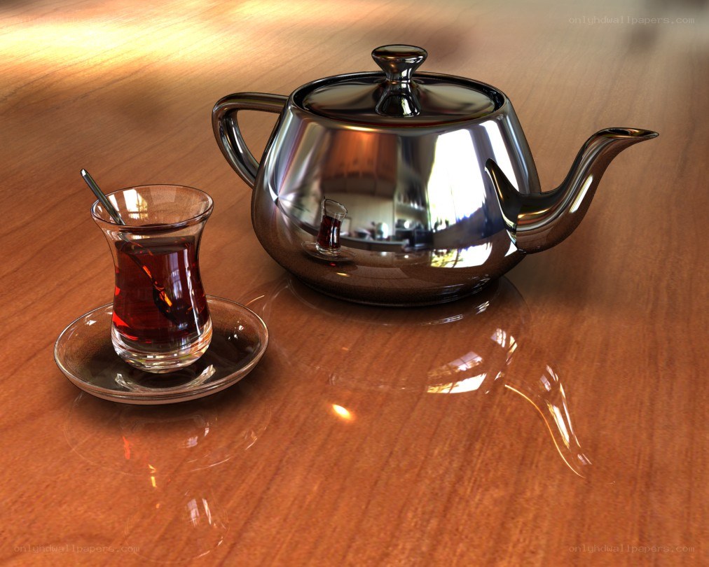 Tea set on wooden table