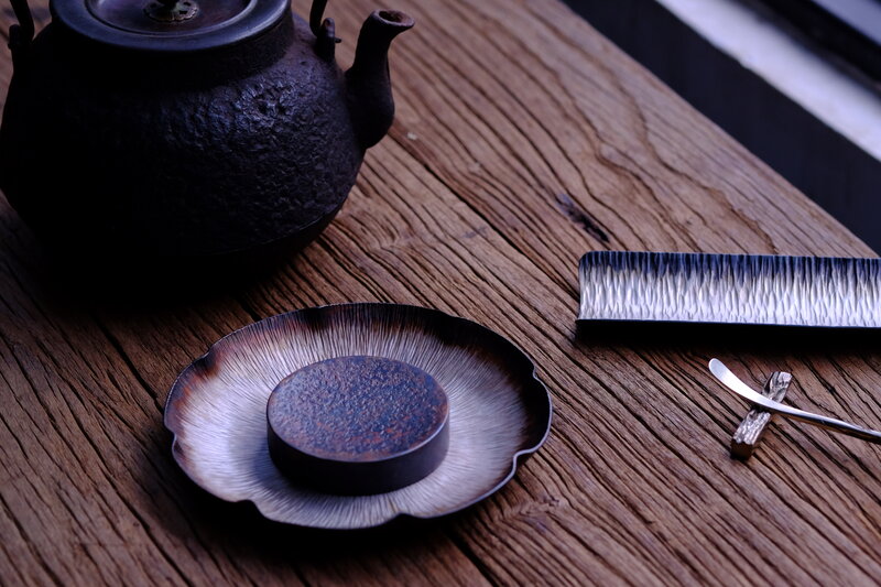 Tea Set on Wooden Table — Brown, Serene, Photograph, Teapot, Plate