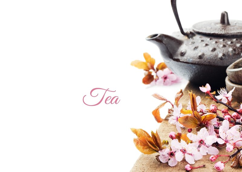 Tea Set with Blossoms — White, Serene