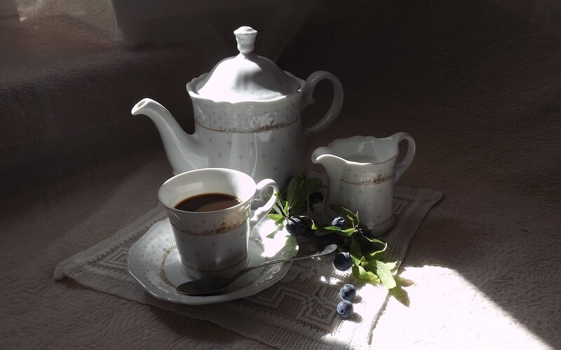 Tea Set with Blueberries