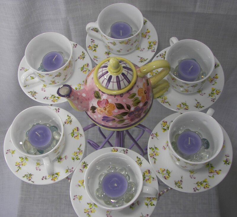 Tea Set with Candles — White