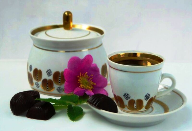 Tea Set with Chocolates