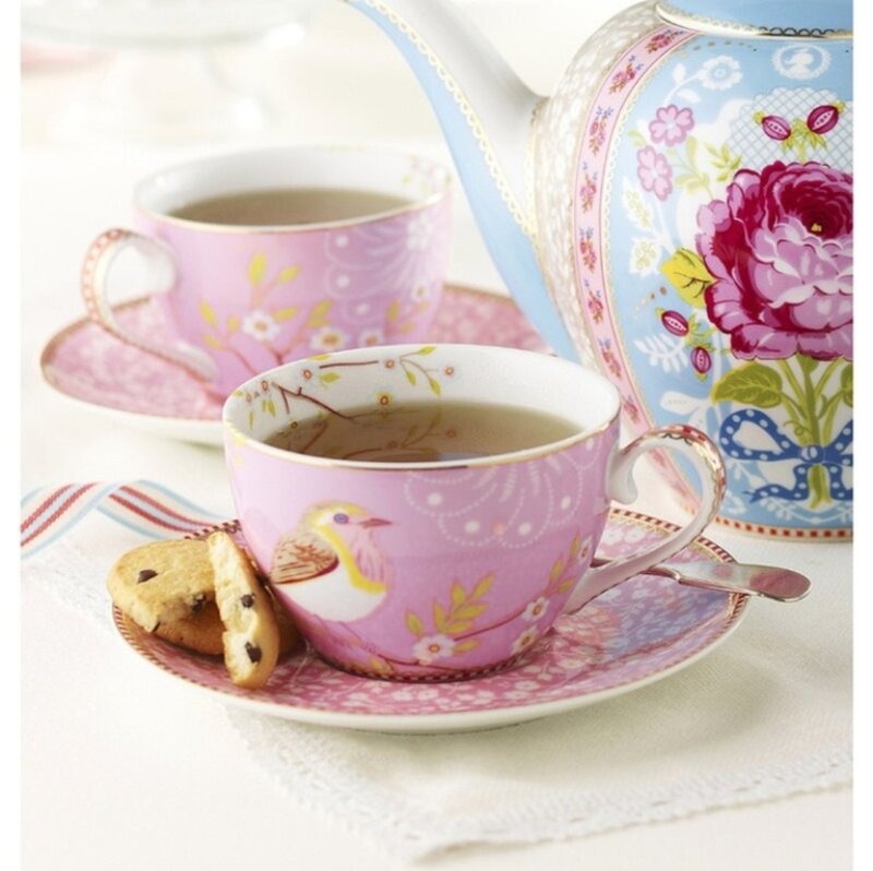 Tea Set with Cookies — Pink